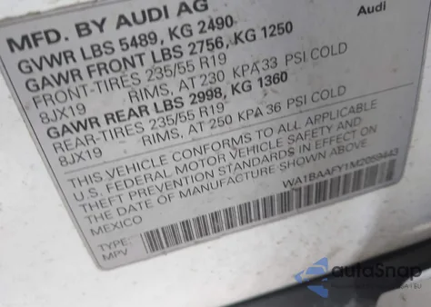 2021 Audi Q5 Premium Plus 45 Tfsi Quattro S Tronic из США, поврежденный, VIN WA1BAAFY1M2059443